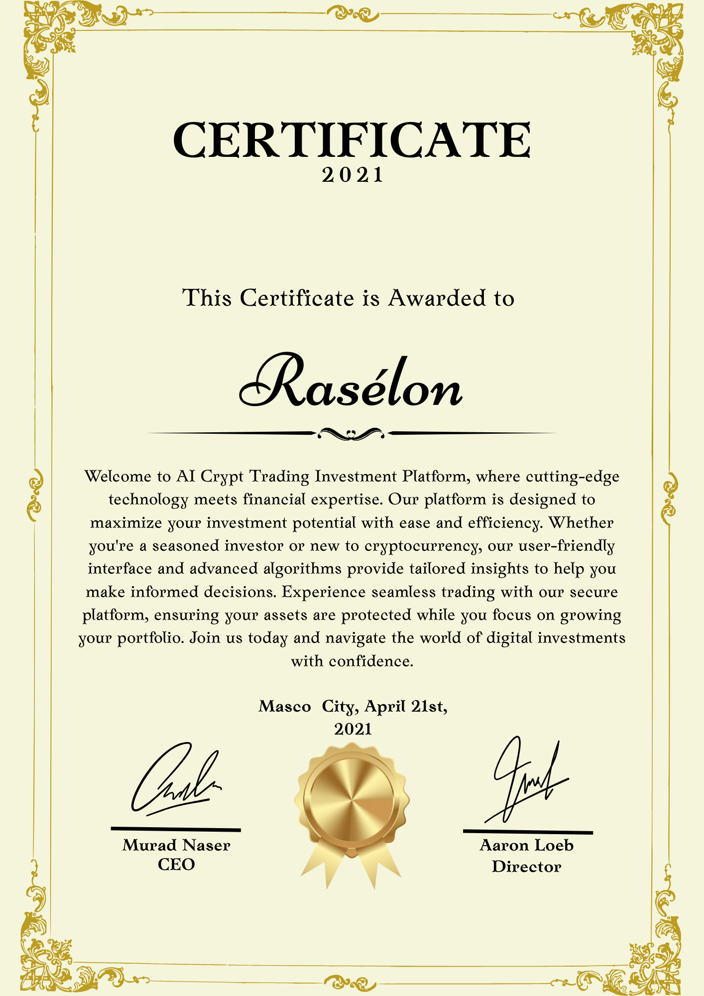 Certificate 2